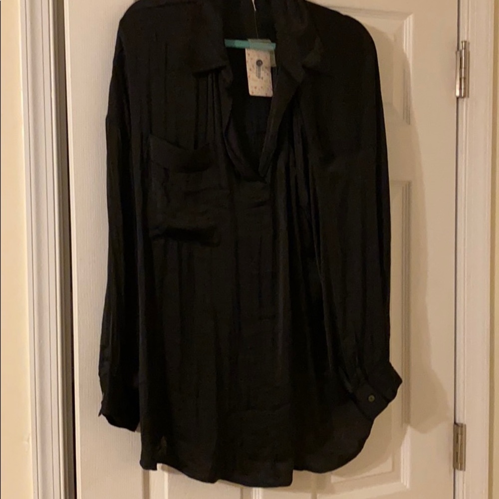 Free people satin Las shirt